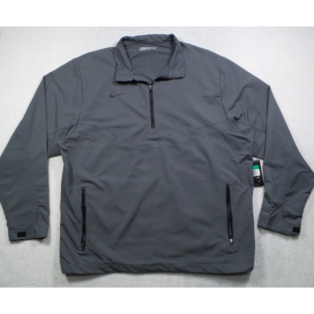 Nike Golf Jacket Mens Size XL Gray Windbreaker 1/4 Zip Pockets Dri-Fit NWT